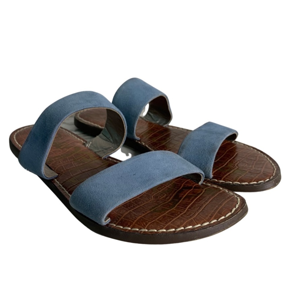 Sam Edelman Gala Blue Suede Women’s Slip On Sandals Open Toe Sandals Size 8.5 - Picture 6 of 10